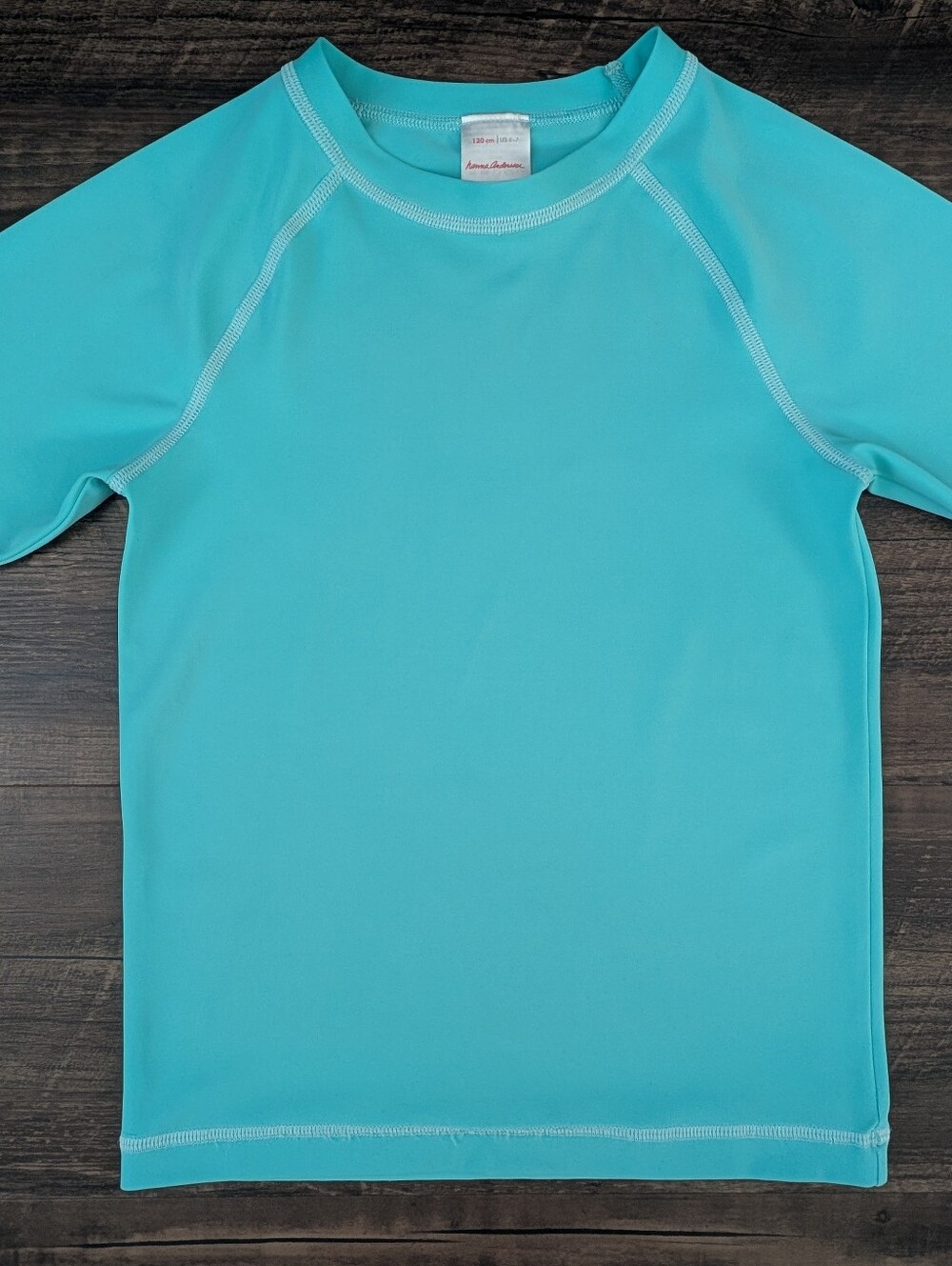 Hanna Andersson Turquoise Rash Guard Swim Top